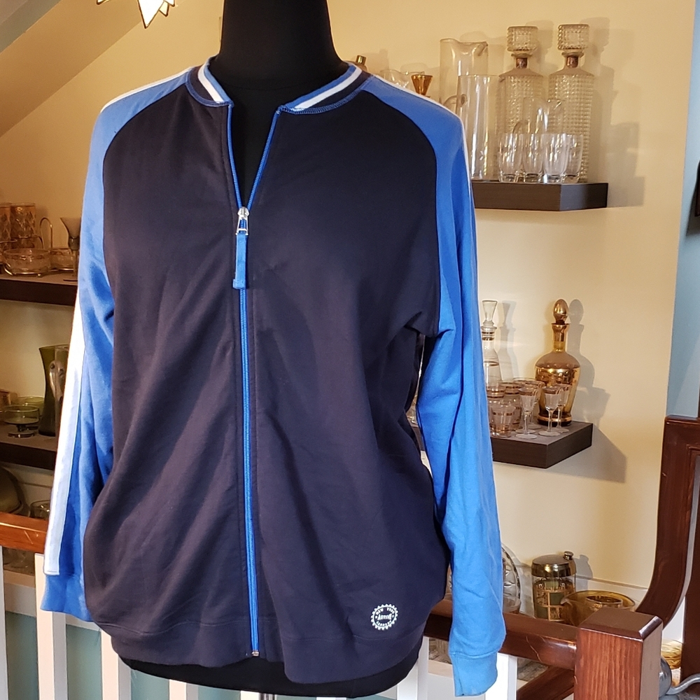 New York Laundry Womans Blue And Black Track Style Cotton Jacket